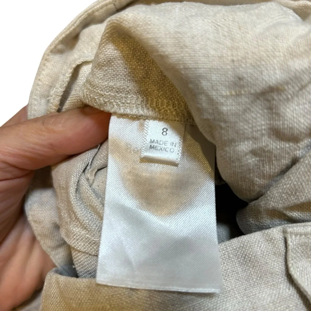 Reformation oatmeal linen vesta wide leg pleated trouser pants size 8 career - Picture 7 of 14